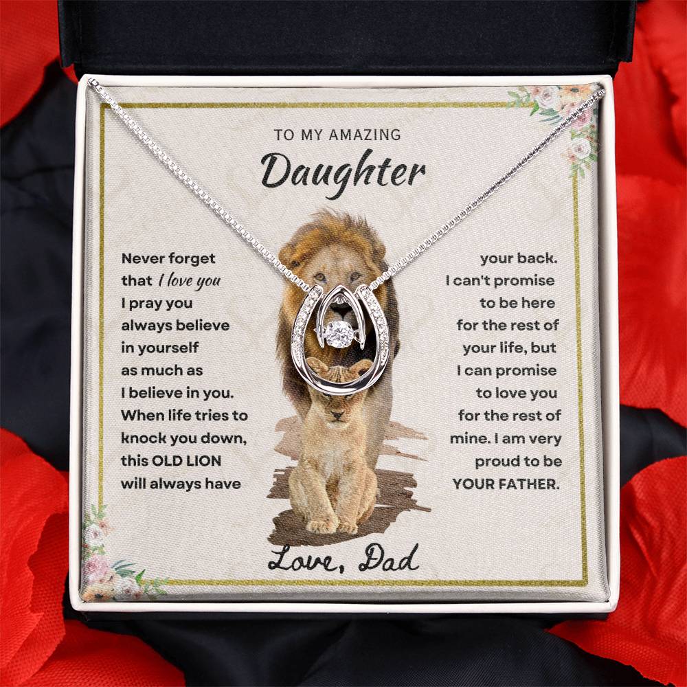 Daughter - Proud Father - Lucky Necklace
